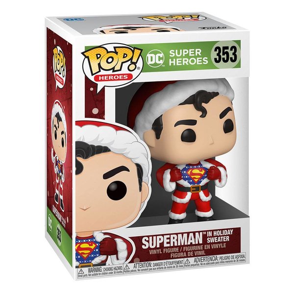 DC Comics POP! Heroes Vinyl Figur DC Holiday: Superman in Holiday Sweater 9 cm