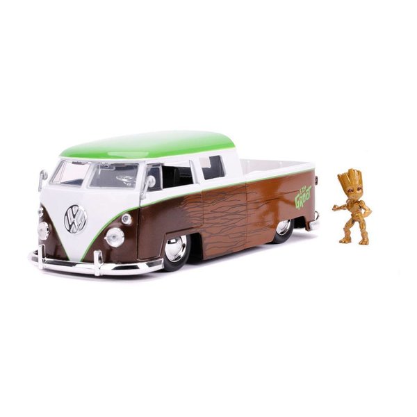 Guardians of the Galaxy Hollywood Rides Diecast Modell 1/24 1962 Volkswagen Bus mit Figur