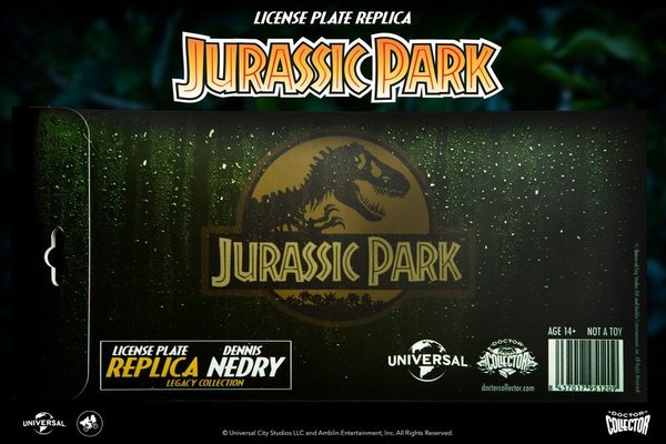 Jurassic Park Replik 1/1 Dennis Nedry Nummernschild
