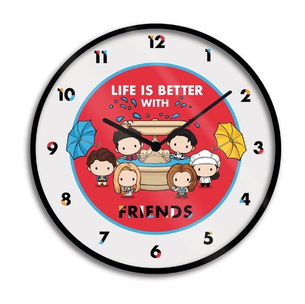 Friends Wanduhr Life is Better with Friends Chibi