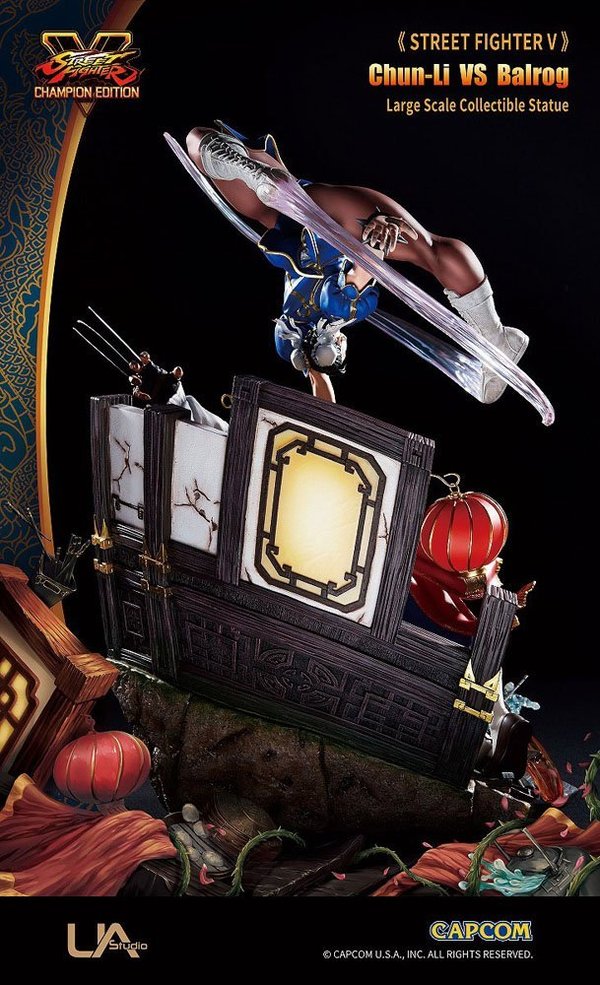 Street Fighter V Log Collection Statue Chun-Li vs Balrog 50 cm
