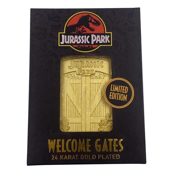 Jurassic Park Replik Metal Entrance Gates (vergoldet)