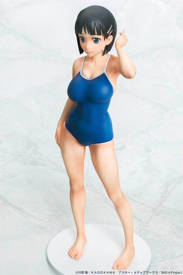 Sword Art Online PVC Statue 1/7 Suguha Kirigaya Leafa Navy Blue Swimsuit Ver. 23 cm