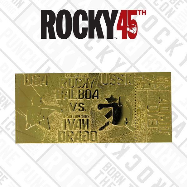 Rocky IV Replik East vs. West Fight Ticket (vergoldet)