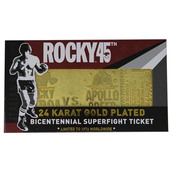 Rocky Replik 45th Anniversary Bicentennial Superfight Ticket (vergoldet)