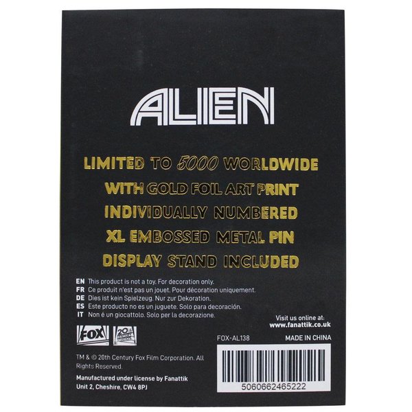 Alien XL Premium Ansteck-Pin (vergoldet)