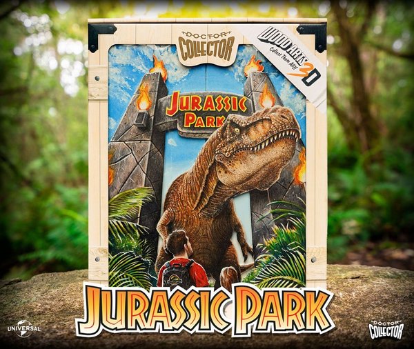 Jurassic Park WoodArts 3D Holzdruck Rex Attack 30 x 40 cm