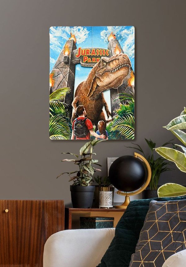 Jurassic Park WoodArts 3D Holzdruck Rex Attack 30 x 40 cm