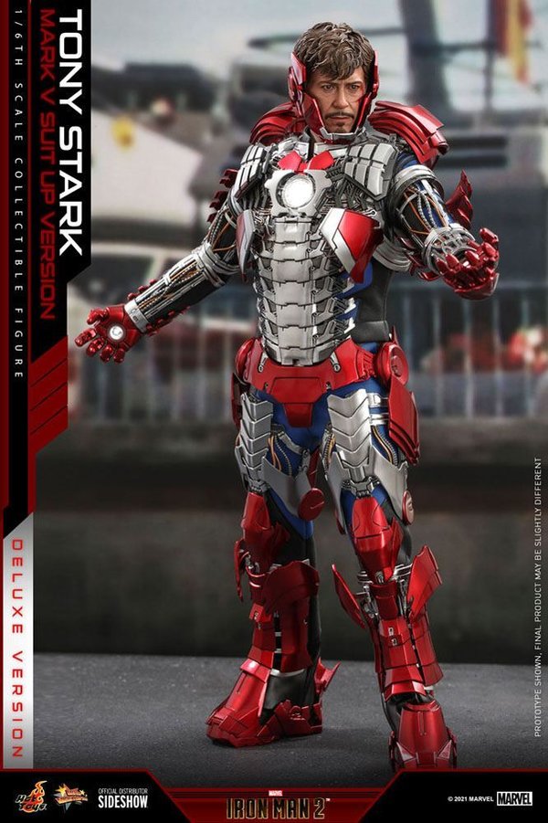 Iron Man 2 Movie Masterpiece Actionfigur 1/6 Tony Stark (Mark V Suit Up Version) Deluxe 31 cm