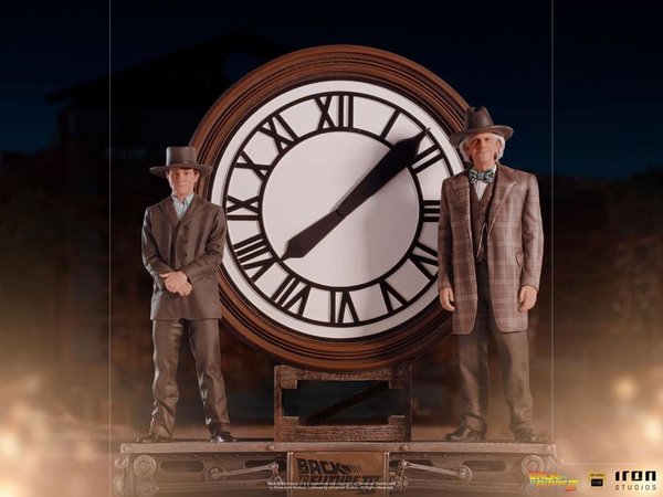 Zurück in die Zukunft III Deluxe Art Scale Statue 1/10 Marty and Doc at the Clock 30 cm