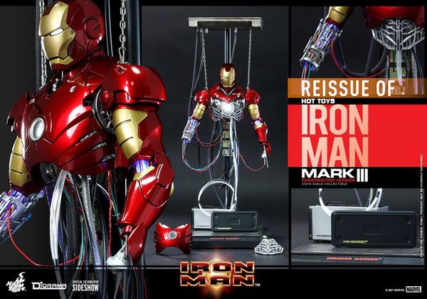 Iron Man Movie Masterpiece Actionfigur 1/6 Iron Man Mark III (Construction Version) 39 cm