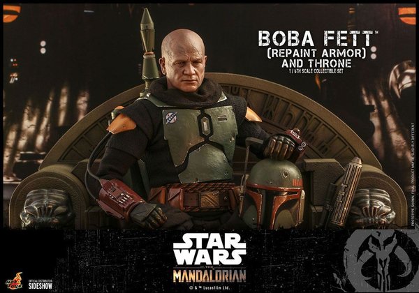 Star Wars The Mandalorian Actionfigur 1/6 Boba Fett (Repaint Armor) and Throne 30 cm