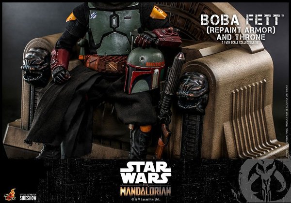 Star Wars The Mandalorian Actionfigur 1/6 Boba Fett (Repaint Armor) and Throne 30 cm
