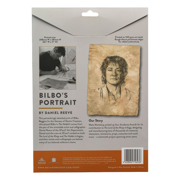 Der Hobbit Kunstdruck Portrait of Bilbo Baggins 21 x 28 cm
