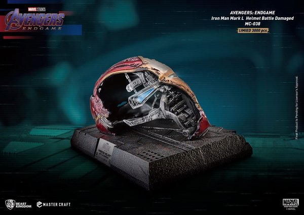 Avengers Endgame Master Craft Statue Iron Man Mark50 Helmet Battle Damaged 22 cm