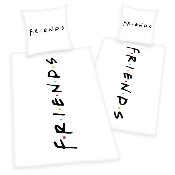 Friends Bettwäsche Schriftzug 135 x 200 cm / 80 x 80 cm