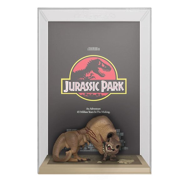 Jurassic Park POP! Movie Poster & Figur Tyrannosaurus Rex & Velociraptor 9 cm