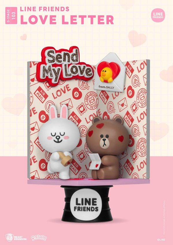 Line Friends D-Stage PVC Diorama Love Letter 16 cm