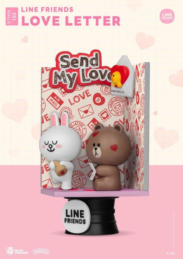 Line Friends D-Stage PVC Diorama Love Letter 16 cm