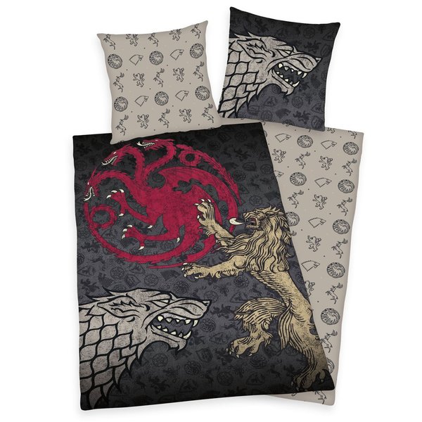 Game Of Thrones Bettwäsche Logos 135 x 200 cm  80 x 80 cm
