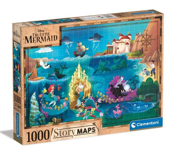 Disney Story Maps Puzzle Arielle, die Meerjungfrau (1000 Teile)