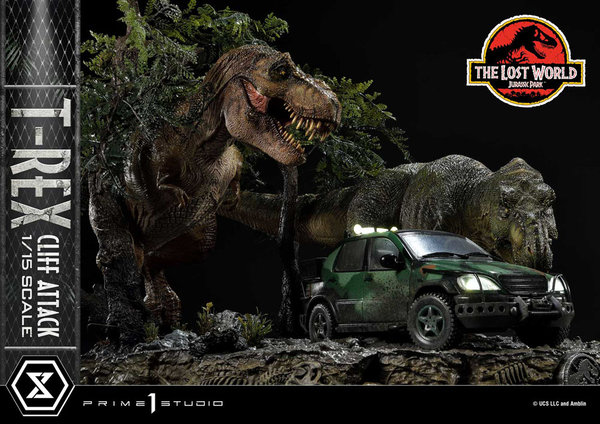 Jurassic World The Lost World Statue 1/15 T-Rex Cliff Attack Bonus Version 53 cm